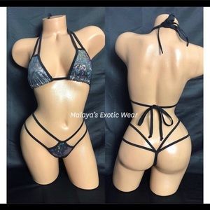 Black holographic bikini